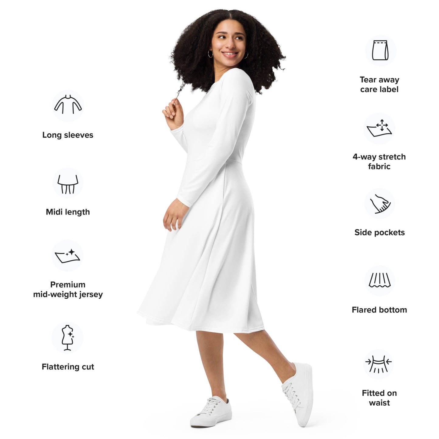 DFZ Basics Plain Midi Dress